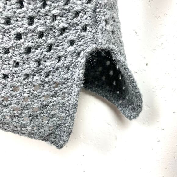 James Perse Open Knit Marina Cowl Neck Sweater Wool Alpaca Blend Grey Size 2 - Picture 8 of 10